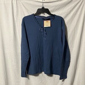 Route 66 Navy Lace Trim Top